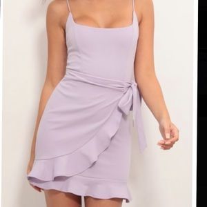 Lucy in the sky Capri Ruffle Tie Dress In Lavender